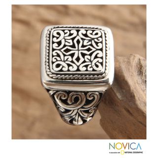Sterling Silver Ring 'Garden of the Cross' Ring (Indonesia) Novica Rings