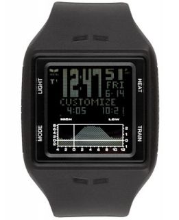 Vestal Watch, Unisex Digital Tide Graph Black Polyurethane Strap 44mm BRG001   Watches   Jewelry & Watches