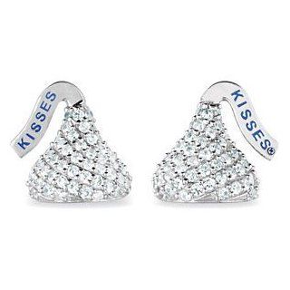Sterling Silver Flat Back Cz Hershey's Kiss Stud Earrings 12.35X12.80 Mm 85210 Jewelry