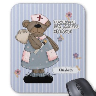 Custom Nurse's Name Teddy Bear Design Mousepad