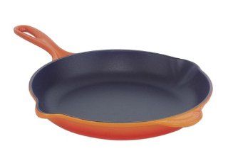 Le Creuset Enameled Cast Iron 11 3/4 Inch Skillet with Iron Handle, Flame La Creuset Skillet Kitchen & Dining