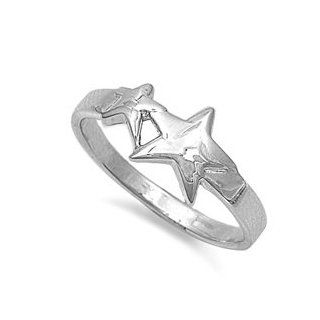 Mother and Daughter Stars Ring Sterling Silver 925 Jewelry