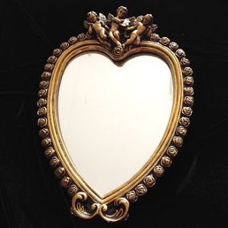 vintage french cherub heart style mirror by iamia
