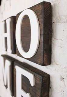 reclaimed wooden block letters by möa design