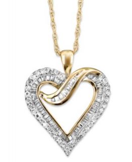 Diamond Necklace, 14k White Gold Diamond Heart (1/2 ct. t.w.)   Necklaces   Jewelry & Watches
