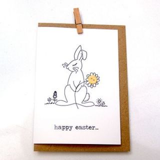 'happy easter' bunny button box card by the hummingbird card company