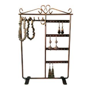 Copper earrings necklace jewelry display stand showcase Home & Kitchen