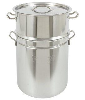 Bayou Classic 36 Qt. Stainless Stockpot, Steam Topper w/ Lid  Camp Stoves  Patio, Lawn & Garden