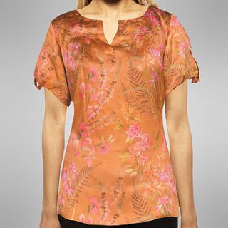 vintage floral print silk top by pattern passion