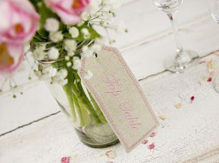 vintage style embroidered table numbers by elm tree studio