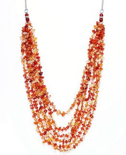 Sterling Silver Necklace, Carnelian Nugget 6 Strand Necklace (975 ct. t.w.)   Necklaces   Jewelry & Watches