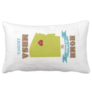 Mesa, Arizona Map – Home Is Where The Heart Is Throw Pillows