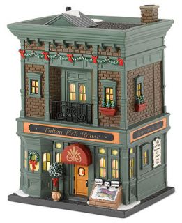 Department 56 Christmas in the City Village   Fulton Fish House Collectible Figurine   Holiday Lane