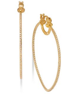SIS by Simone I Smith 18k Gold over Sterling Silver Earrings, Crystal In and Out Hoop Earrings   Earrings   Jewelry & Watches