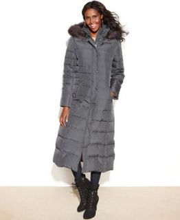 DKNY Faux Fur Trim Hooded Maxi Puffer Coat   Coats   Women