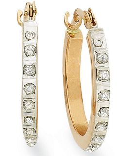 14k Rose Gold Earrings, Diamond Accent Hoop Earrings   Earrings   Jewelry & Watches