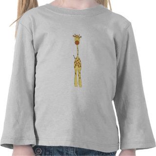 Tall Cute Giraffe. Cartoon Animal. Tee Shirts
