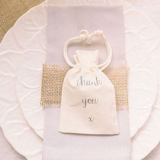 'thank you' cotton bag for wedding favours by the wedding of my dreams