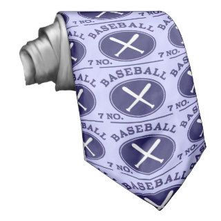 Baseball Player Uniform Number 7 Gift Idea Custom Ties