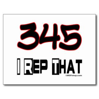 I Rep That 345 Area Code Post Card