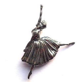 1940s silver ballerina brooch by ava mae designs