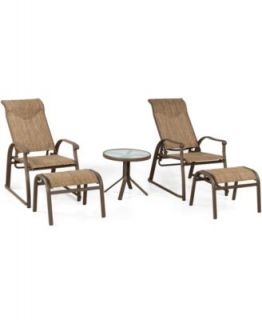 Paradise Outdoor 5 Piece Lounge Set 2 Adjustable Chairs, 2 Ottomans and 1 End Table   Furniture