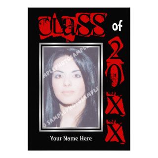 Class of 2013 grunge text graduation photo personalized invitations