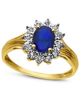 10k Gold Ring, Sapphire (1 ct. t.w.) and Diamond Accent Ring   Rings   Jewelry & Watches