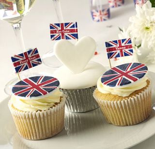 union jack mini flag cupcake picks by the contemporary home