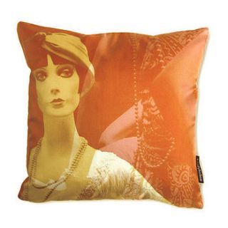 copper mannequin silk cushion by judy holme