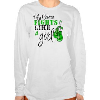 My Cousin Fights Like a Girl   Green Ribbon T Shirts