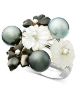 Sterling Silver Ring, Mother of Pearl Flower   Rings   Jewelry & Watches