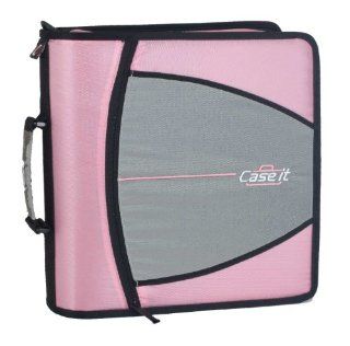 Case it Large Capacity Light Pink Zipper Binder (D 145)  Students Themed Binders 