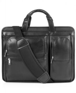 Kenneth Cole Reaction Manhattan Leather Expandable Double Gusset Laptop Brief   Business & Laptop Bags   luggage