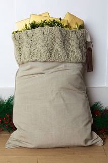 personalised cable knit santa sack by santa sacks