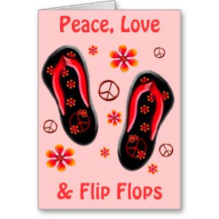 Flip Flops, Peace and  Flower Power Cards