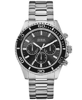 GUESS Watch, Mens Chronograph Stainless Steel Bracelet 45mm U0170G1   Watches   Jewelry & Watches