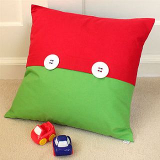 big button and colourful children's cushions by naive textile art