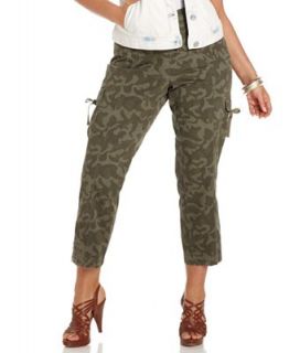 Style&co. Plus Size Pants, Camouflage Print Cargo Capri   Pants   Plus Sizes