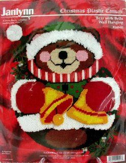Janlynn Christmas Plastic Canvas Bear with Bells Wall Hanging #140 91