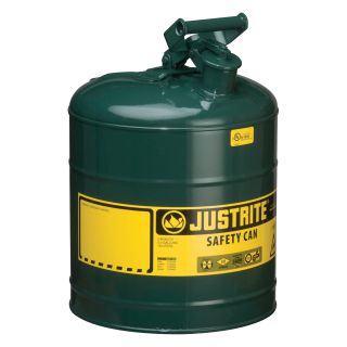 Justrite Type I Safety Fuel Can — 5-Gallon, Green, Model# 7150400  Fuel Cans