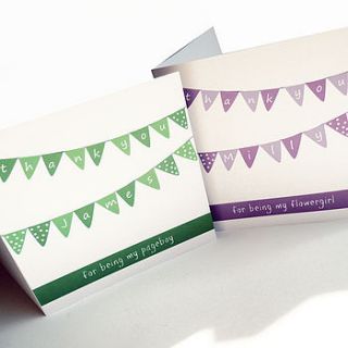 wedding personalised thank you card by spotty n stripy