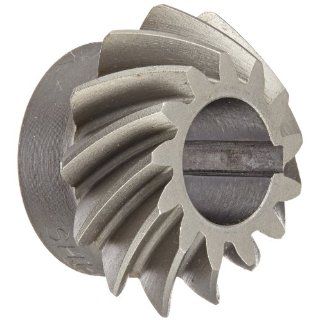 Boston Gear SH142 P Spiral Bevel Pinion Gear, 21 Ratio, 0.438" Bore, 14 Pitch, 13 Teeth, 35 Degree Spiral Angle, Keyway, Steel with Case Hardened Teeth