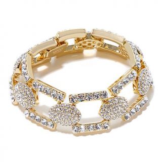 AKKAD "Drape Me in Diamonds" Crystal Goldtone Link Bracelet