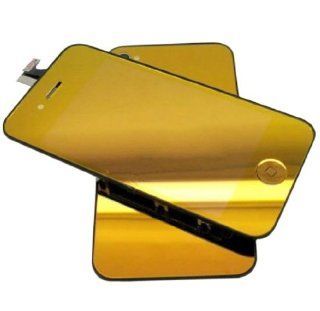 Conversion Kits Chrome Mirror Kit LCD Assembly Repair Parts for iPhone 4S   Plated Mirror Gold With Logo Computers & Accessories