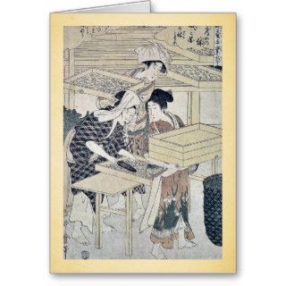 Number four by Kitagawa, Utamaro Ukiyoe Greeting Card