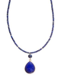14k Gold Necklace, Lapis (38 3/4 ct. t.w.) and Pearl (9mm) Necklace   Necklaces   Jewelry & Watches