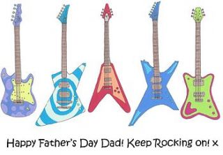 personalised guitars father's day card by lottie lane