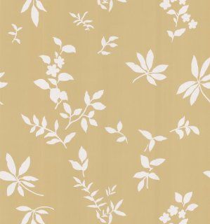 Brewster 141 62127 Silhouette Leaves and Flowers Wallpaper, Camel    
