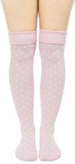 Sourpuss Clothing 20" Socks Pink/Wht Dots/Button